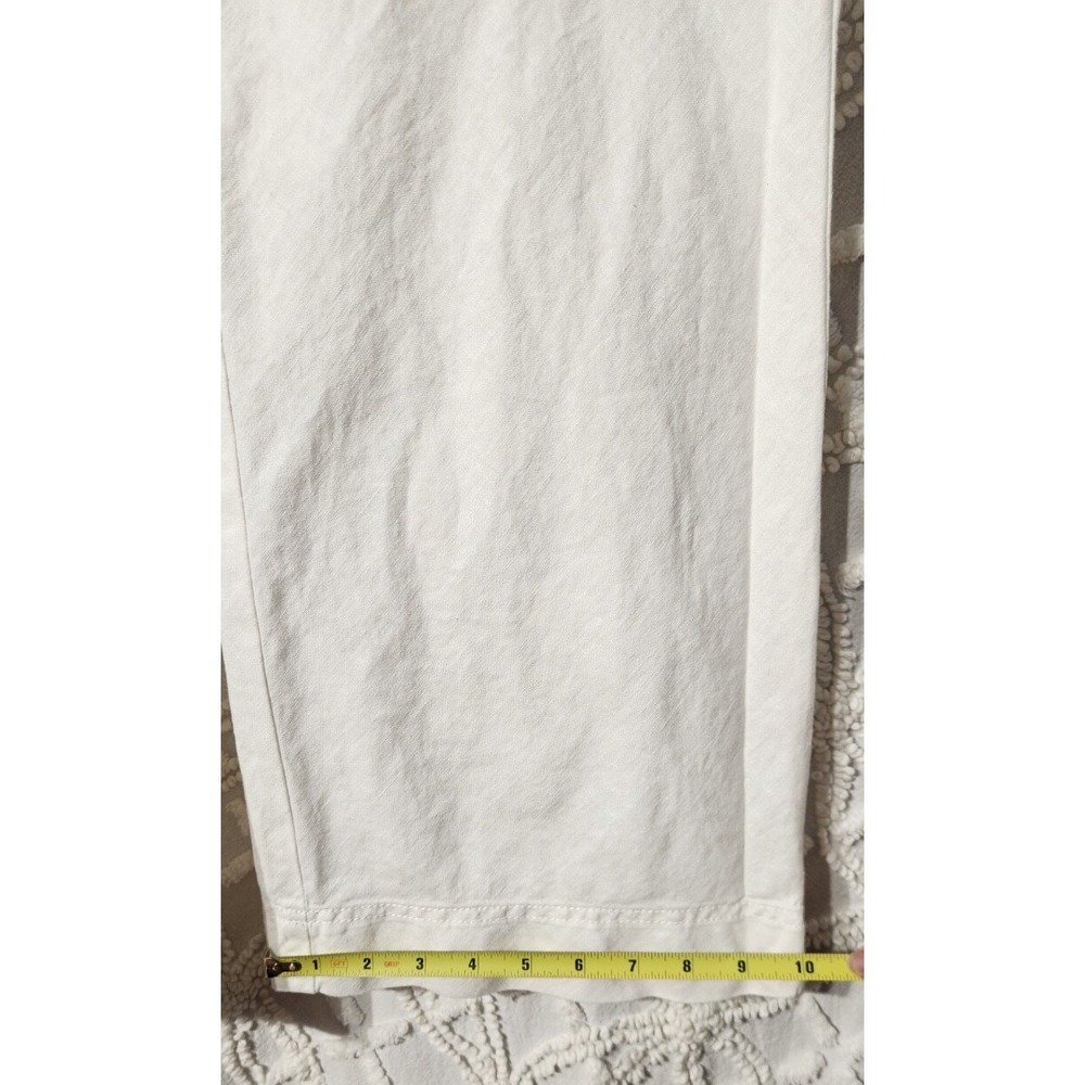 J Jill Womens Linen Pants Size 14 Tall White Beach Family Pictures Resortwear - Picture 11 of 13